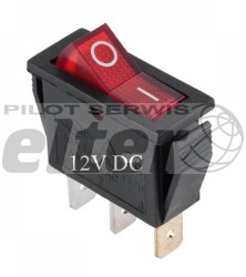 Przeł. kołys. podśw. średni ON-OFF 12V czerwony