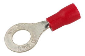 Końcówka; M6; 0,5÷1,5mm2; oczkowa; izolowany; 011; czerwony; proste; na przewód; cynowane; zaciskany