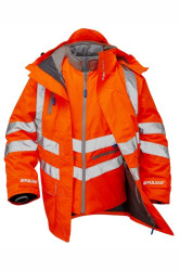 Coat, 7 in 1, Hi Vis Orange Breathable P