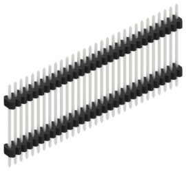 Pin header, 30 pole, pitch 1.27 mm, straight, black, SLVW611730Z
