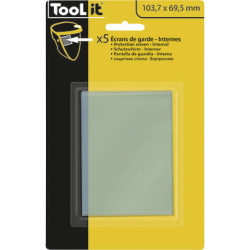 Toolit 043695 Welder&#x27;s Hard Hat Spare Visors 5 Inner Discs MASTER 9-13 G