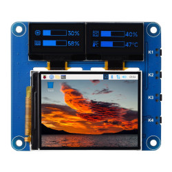 OLED/LCD Triple Screen HAT for Raspberry Pi
