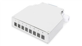 Przełącznica Światłowodowa Na Szynę Din, 8X Lc Duplex Z Tacką Na Spawy, Szary...