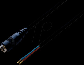 075187 DC cable socket 2,5 / 5,5 mm black 0,5m