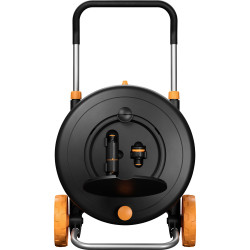 Fiskars 1071639 Comfort Waterwheel Hose Cart Black Orange 13mm x 21.5m 1/2"