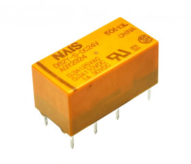 Przekaźnik, cewka 24V, styki 2A/250VAC, DPDT, NAiS