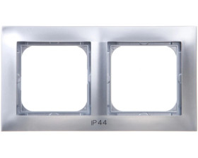 IMPRESJA Ramka podwójna do łączników IP44 srebrna RH-2Y/18