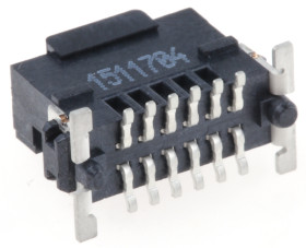 Wtyk PCB 12-pinowe raster: 1.27mm 2-rzędowe ERNI Montaż powierzchniowy 1.6A