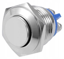 Fi 16mm Vandal-Proof Metal Momentary Monostable NO Button Switch-2, Metal, Flat