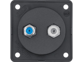 Integro Flow Gniazdo antenowe Radio/SAT z obudową nieekranowaną czarny mat 9456005 HAGER