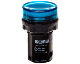 Lampka sygnalizacyjna MB z LED, monoblok, 24V AC/DC, płaski klosz, niebieska T0-MBSD024M