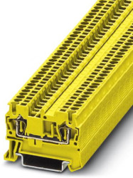 Through terminal block, spring balancer connection, 0.08-1.5 mm², 2 pole, 17.5 A, 6 kV, yellow, 3037025