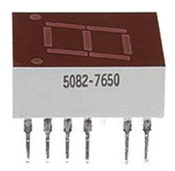 Wyświetlacz diodowy LED 7-segmentowy ze wspólną anodą 1115 μcd LH DP, Czerwony 10.9mm Broadcom
