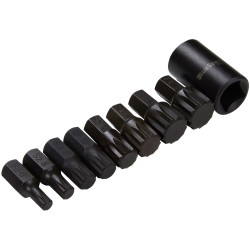 BlueSpot Tools 1496 1/2in Impact Spline Bit Set, 9 Piece