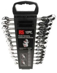 Zestaw narzędzi nastawnych 12 szt. Stal chromowo-wanadowa, RS PRO