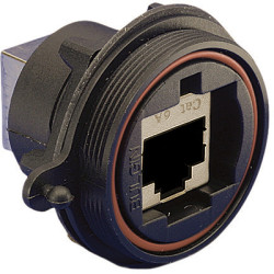 Socket, RJ45, 8 pole, 8P8C, Cat 6A, solder connection, panel mounting, PX0893