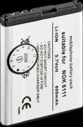 650mAh Li-ion for NOKIA 6111/7370