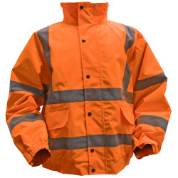 Worksafe 802LO Hi-Vis Orange Jacket Quilted Lining &amp; Elasticated Waist - L
