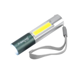 Latarka ręczna 1LED+COB ZOOM z akum.i kabl.MicroUsb BL-1501