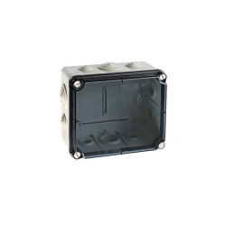 IP65 Puszka hermetyczna LIGHT 167x191x100 pokrywa transparentna, z dławicami (6xM25, 4xM40)