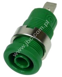 3274-GN Gniazdo bezp. 4mm, konekt.4,8mm, 36A, zielone mont. nakręt. M12, 1kV/kat.III, 600V/kat.IV, ELECTRO-PJP, 3274GN