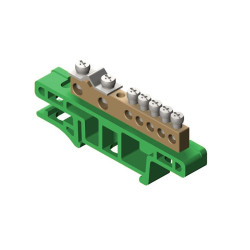 Listwa zaciskowa 7-torowa zielona LZ-7/N na szynę TH35 0920-01 EPN
