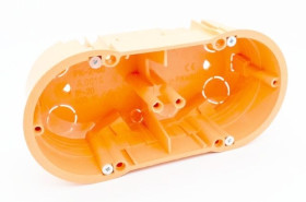 A.0042WP puszka elektroinstalacyjna podwójna z wkrętami pomarańczowa, PK60