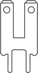 Faston plug, 2.8 x 0.8 mm, L 15.4 mm, uninsulated, straight, 3785H.68