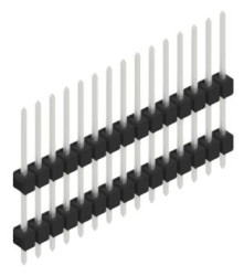 Pin header, 15 pole, pitch 2.54 mm, straight, black, 10051071