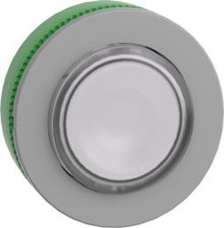Pushbutton, for universal LED, illuminable, waistband round, white, front ring light gray, mounting Ø 30.5 mm, ZB5FW113C0