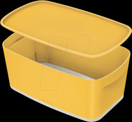 52630019 Storage box, small with lid, yellow