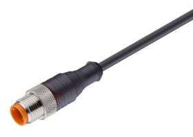 RST 5-228/10 M sw, PUR 5x0,50mm2, czarny, z wtykiem (złączem męskim) M12x1 prostym, LUMBERG 17061, zamiennik do ELST-KV 5512 PUR