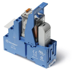Moduł interfejsowy 27mm, 2P 10A 120V AC, styki AgNi, wskaźnik zadziałania, blokada, przycisk testujący, DIN 58.32.8.120.0060SPA