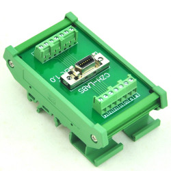 CZH-LABS DIN Rail Mount 14-pin 0.05&quot; Mini D Ribbon/MDR Female Interface Module, SCSI.