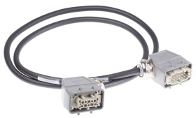 Wzmocnione złącze zasilania 10-pinowe HARTING 7A 600 V Żeńskie do męskiego