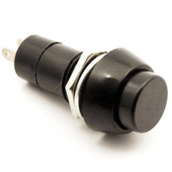 Przełącznik chwilowy OFF-(ON) czarny, koło, PBS-11B