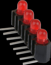 RTZ3400R 4-fold LED array, red, Ø 3mm, horizontal