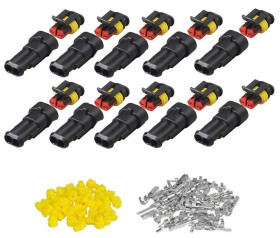 Złącze Superseal 2-PIN Komplet 10 szt wtyk+gniazdo 2PIN Złącze Hermetyczne