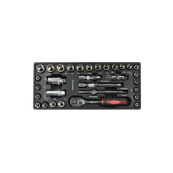 Zestaw nasadek z grzechotką 3/8" 8-22mm CRV (wkład do szafki)