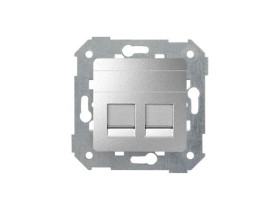SIMON 82 Pokrywa 2x gniazdo RJ45 płaska z żaluzjami (moduł) aluminium 82006-93 KONTAKT SIMON