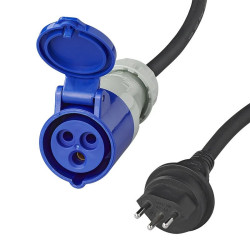 Adapter CEE gniazdo na wtyk 230V 16A IP44 na kablu Szwajcaria kamper