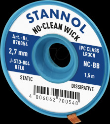 870054 Desoldering wick No-Clean, copper, 1.5 m x 2.7 mm