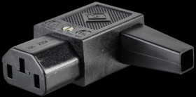 IEC coupling, 90° cable outlet, left