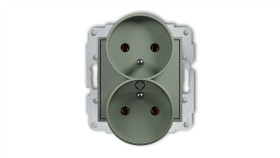 Icon Mechanizm Gniazda Podwójnego Do Ramki Z Uziemieniem 2X(2P+Z) (Bez...