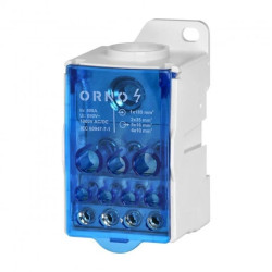 Blok rozdzielczy 400A, zacisk wejściowy 1x185mm², zaciski wyjściowe 4x10 i 5x16 i 2x35mm²,wygodne mocowanie na sz,OR-LZ-8207/400