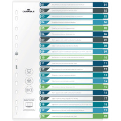 Durable 679727 Index A4+ Multicolour 20 Dividers For Organised Filing