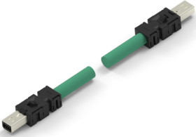Connection cable, 1 m, plug straight to plug straight, 0.129 mm², AWG 26, 2083110-2