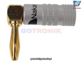 Wtyk banan głośnikowy Nakamichi kątowy czarny