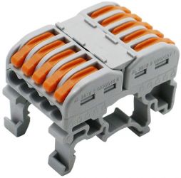 PCT-511 szybkozłączka na szynę DIN 2-torowa szara