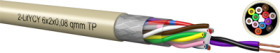 PVC control line 2-LifYCY twisted pair (TP) 6 x 0.2 mm², shielded, gray, 820602000